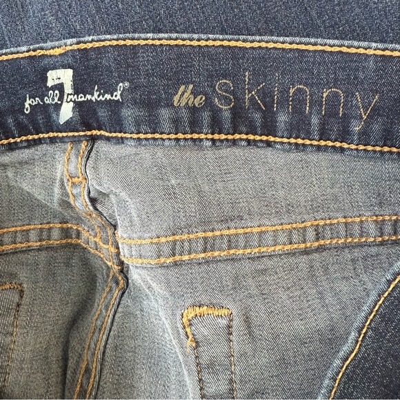 7 For All Mankind Women’s Dark Blue The Skinny Jeans Size 30 - Picture 8 of 10